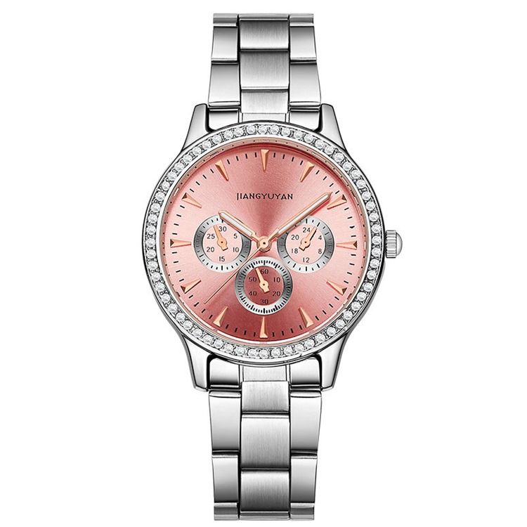 Montre À Quartz Étanche En Acier Pour Femme