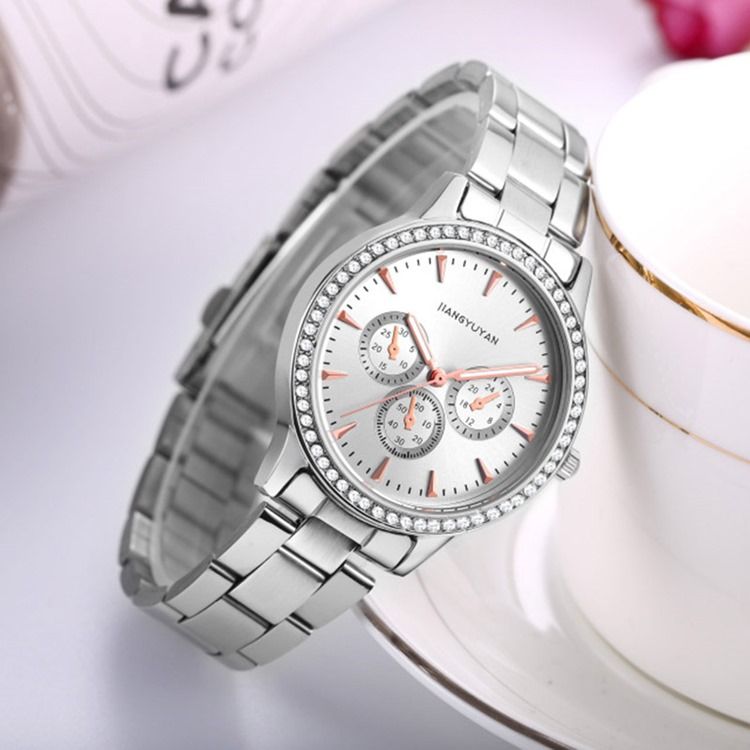 Montre À Quartz Étanche En Acier Pour Femme