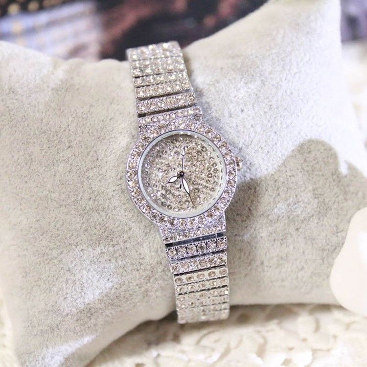 Montre Résistante À L'eau Avec Strass Complet Pour Femme