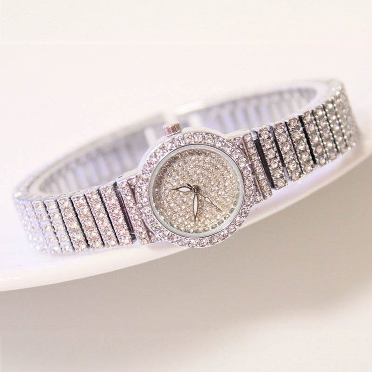 Montre Résistante À L'eau Avec Strass Complet Pour Femme