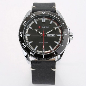 Montre Ronde À Quartz Pu Pour Hommes