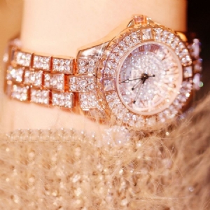 Montre Ronde En Strass Pour Femme