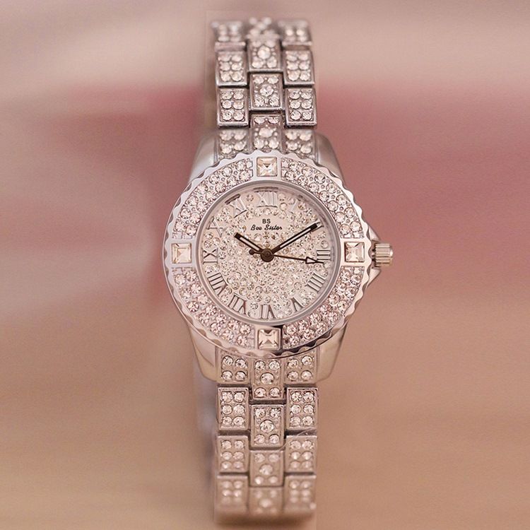 Montre Ronde En Strass Pour Femme