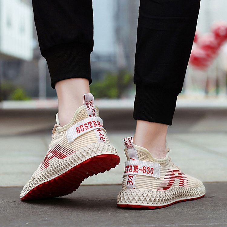 Baskets Pour Hommes À Lacets Avec Lettre En Maille