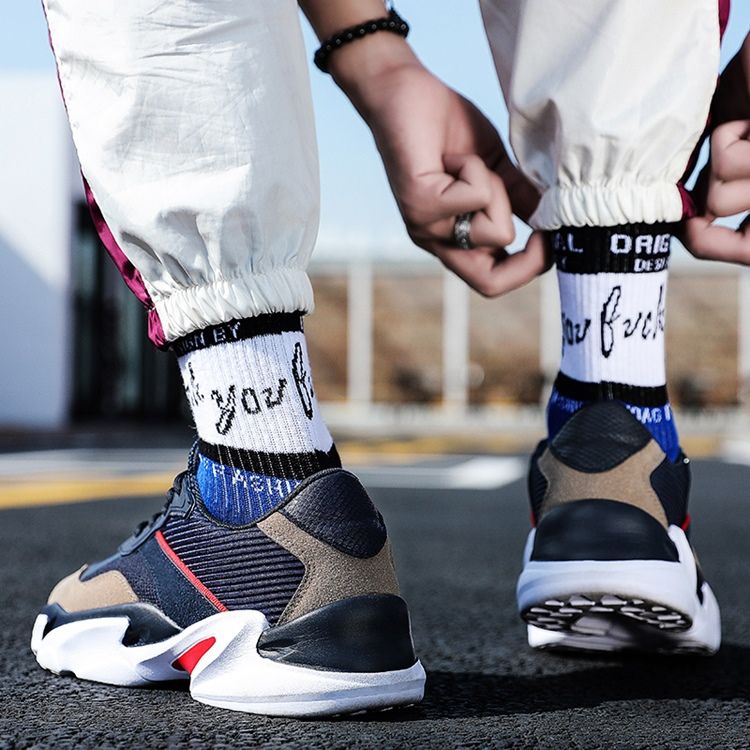 Chaussures De Course Pour Hommes En Maille À Blocs De Couleur