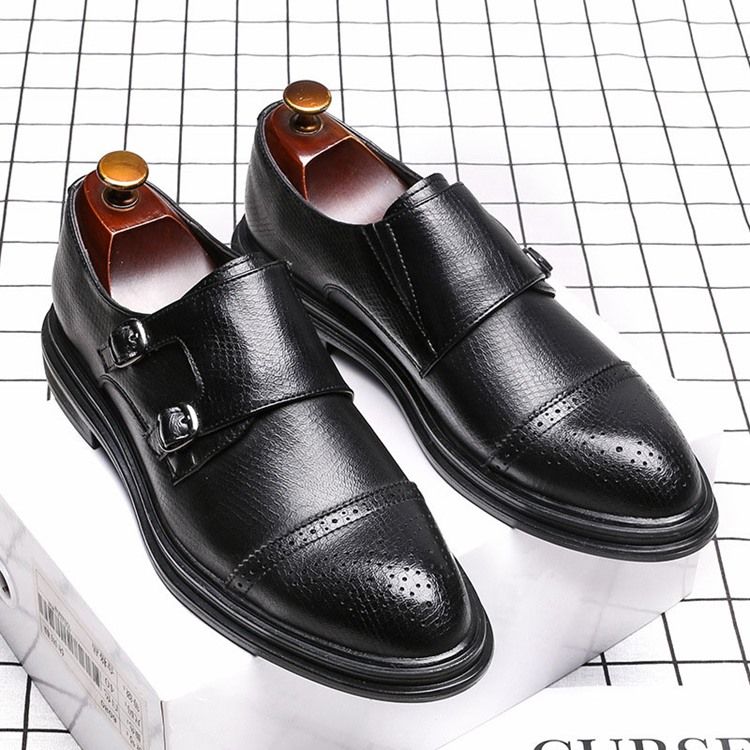 Chaussures Habillées Basses À Enfiler Unies Supérieures Pour Hommes