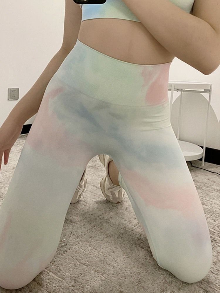 Bloc De Couleur Pour Femmes Respirant Printemps Cheville Longueur Sport Course Pantalons De Yoga Taille Haute Tiktok Leggings