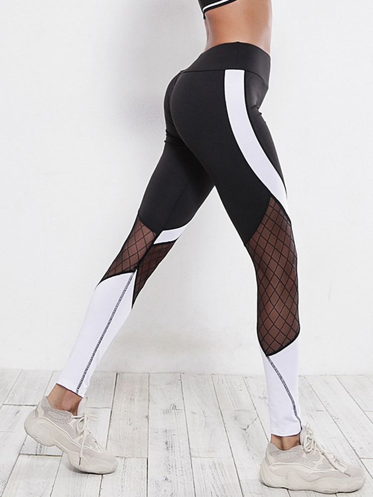 Femmes Color Block Patchwork D'été Cheville Longueur Leggings Pantalon De Yoga Taille Haute Tiktok Leggings