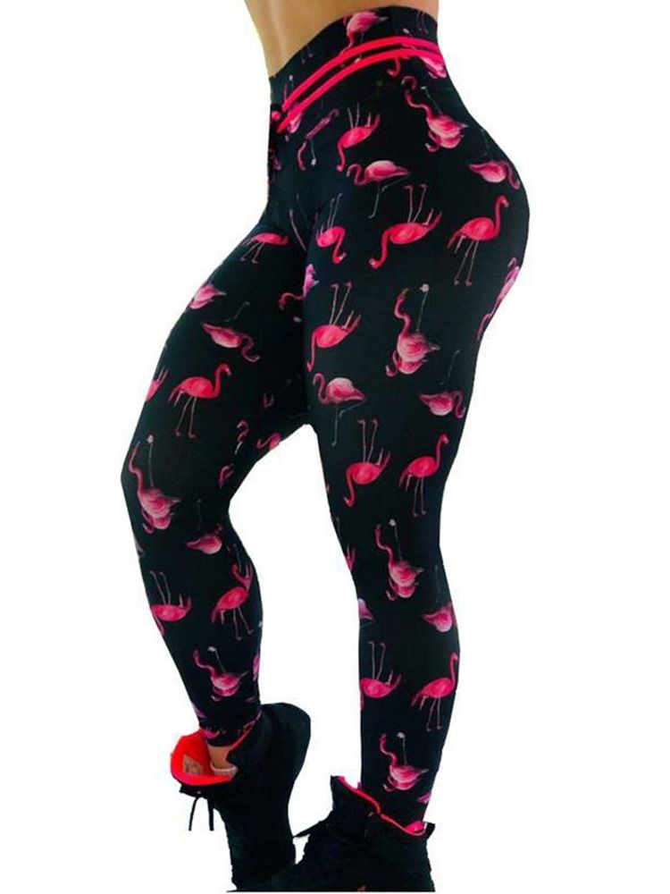 Femmes Flamingo Print Animal Fitness Gym Sports Yoga Leggings Pantalons De Yoga Taille Haute Tiktok Leggings