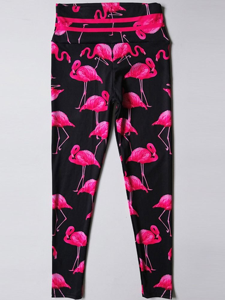 Femmes Flamingo Print Animal Fitness Gym Sports Yoga Leggings Pantalons De Yoga Taille Haute Tiktok Leggings