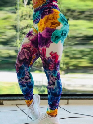 Femmes Floral Print Gym Sports Leggings Pleine Longueur Pantalons De Yoga Leggings Tiktok Taille Haute