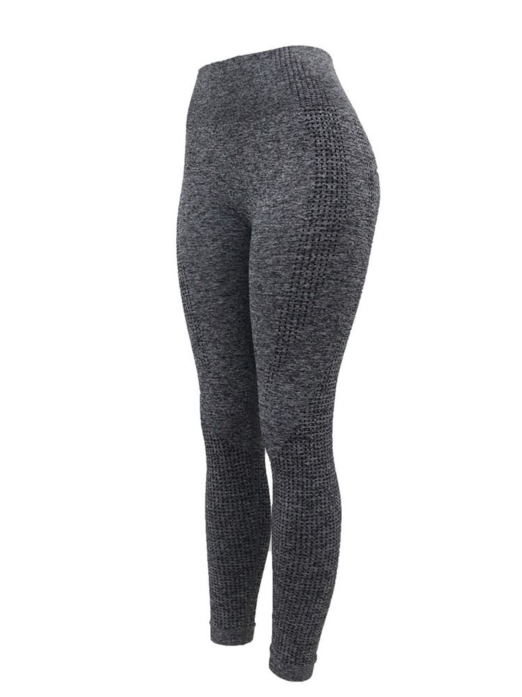 Femmes Polyester Solide Joint Sans Couture Respirant Femme Longueur Cheville Pantalon De Yoga Taille Haute Tiktok Leggings