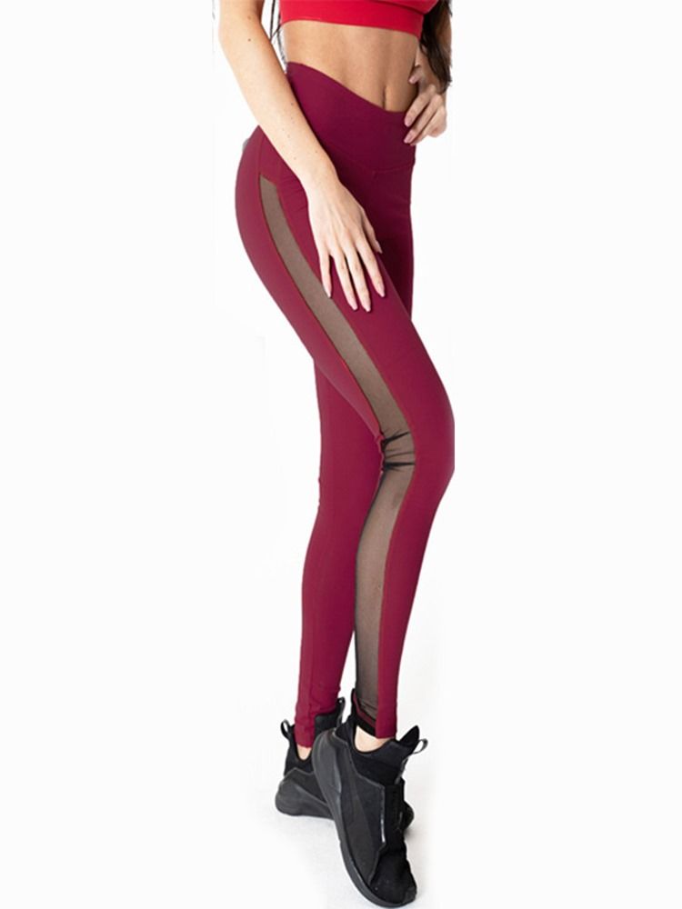 Leggings En Patchwork De Maille Respirante Pour Femmes Pantalons De Yoga Leggings Tiktok Taille Haute