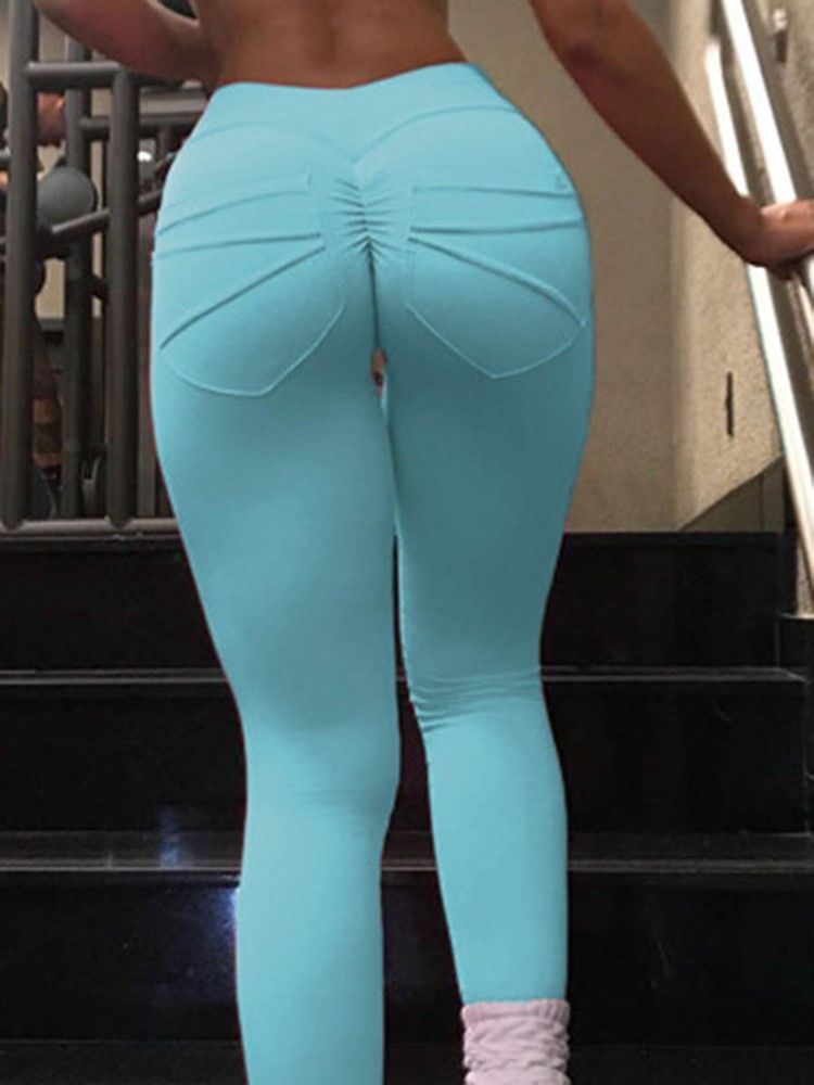 Leggings Pleine Longueur En Polyester À Séchage Rapide Pour Femmes Pantalons De Yoga Taille Haute Leggings Tiktok