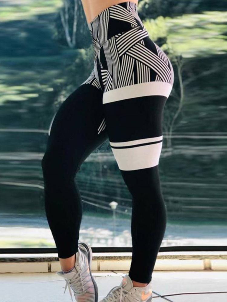 Leggings Taille Haute À Séchage Rapide Pour Femmes Imprimé À Rayures Pantalons De Yoga Leggings Tiktok Taille Haute