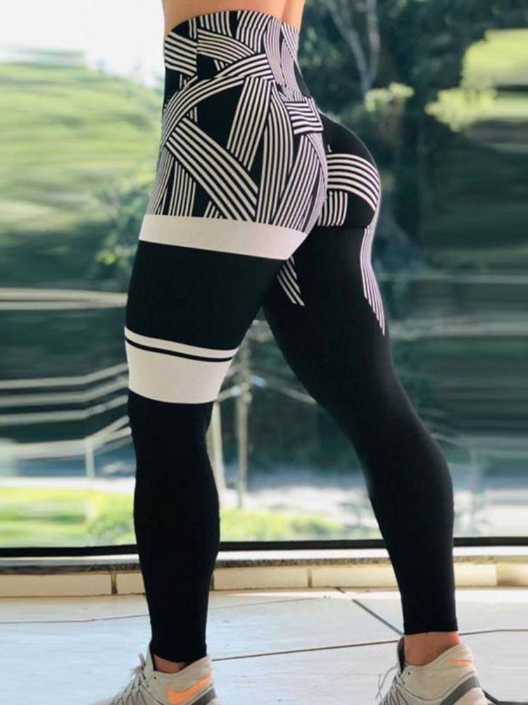 Leggings Taille Haute À Séchage Rapide Pour Femmes Imprimé À Rayures Pantalons De Yoga Leggings Tiktok Taille Haute