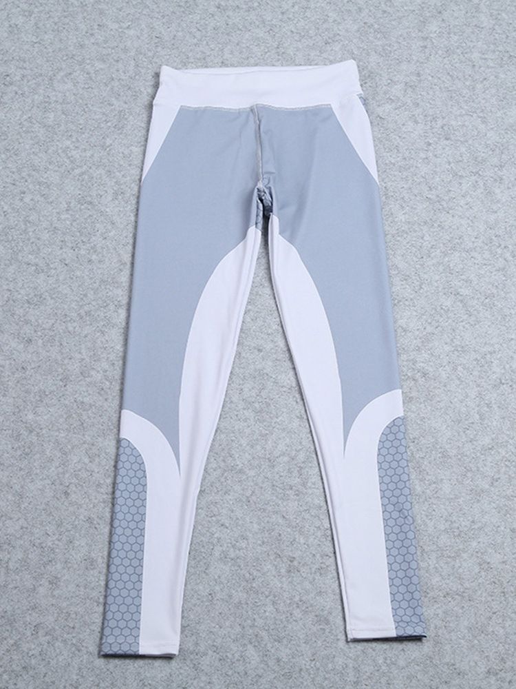 Leggings De Yoga Pour Femmes À Imprimé Nid D'abeille À Blocs De Couleur Leggings Tiktok Taille Haute