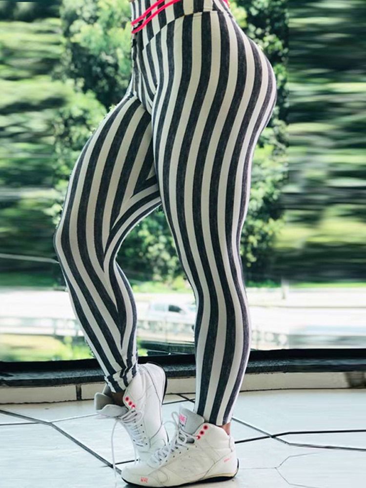 Leggings De Yoga Push-up Taille Haute Imprimé À Rayures Pour Femmes Leggings Tiktok Taille Haute