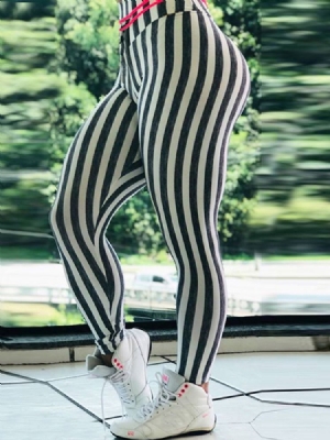 Leggings De Yoga Push-up Taille Haute Imprimé À Rayures Pour Femmes Leggings Tiktok Taille Haute