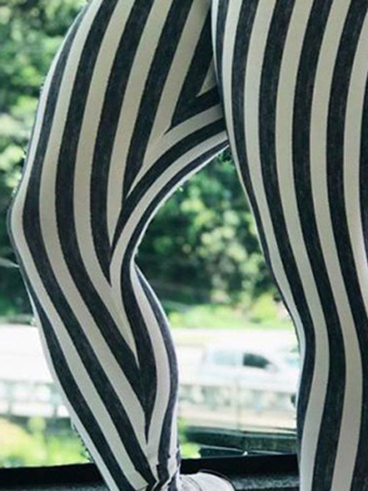 Leggings De Yoga Push-up Taille Haute Imprimé À Rayures Pour Femmes Leggings Tiktok Taille Haute