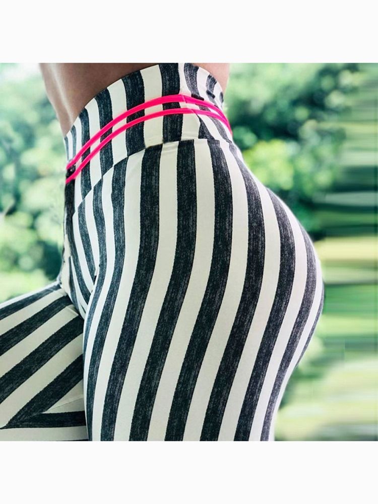 Leggings De Yoga Push-up Taille Haute Imprimé À Rayures Pour Femmes Leggings Tiktok Taille Haute