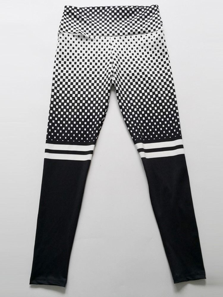 Leggings De Yoga Taille Haute À Carreaux Imprimés À Blocs De Couleur Leggings Tiktok Taille Haute Pour Femmes