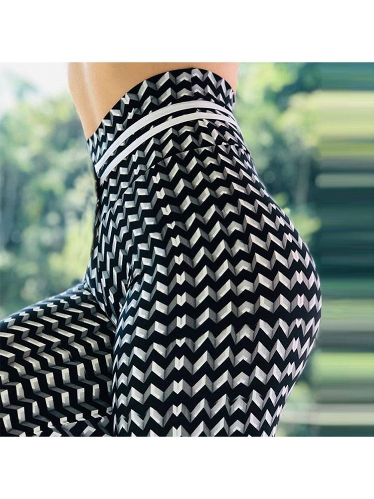 Leggings De Yoga Taille Haute Imprimé Blocs De Couleur Pour Femmes Leggings Tiktok Taille Haute