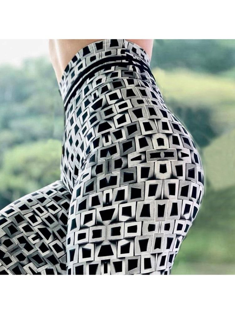 Leggings De Yoga Taille Haute Imprimé Blocs De Couleur Pour Femmes Leggings Tiktok Taille Haute