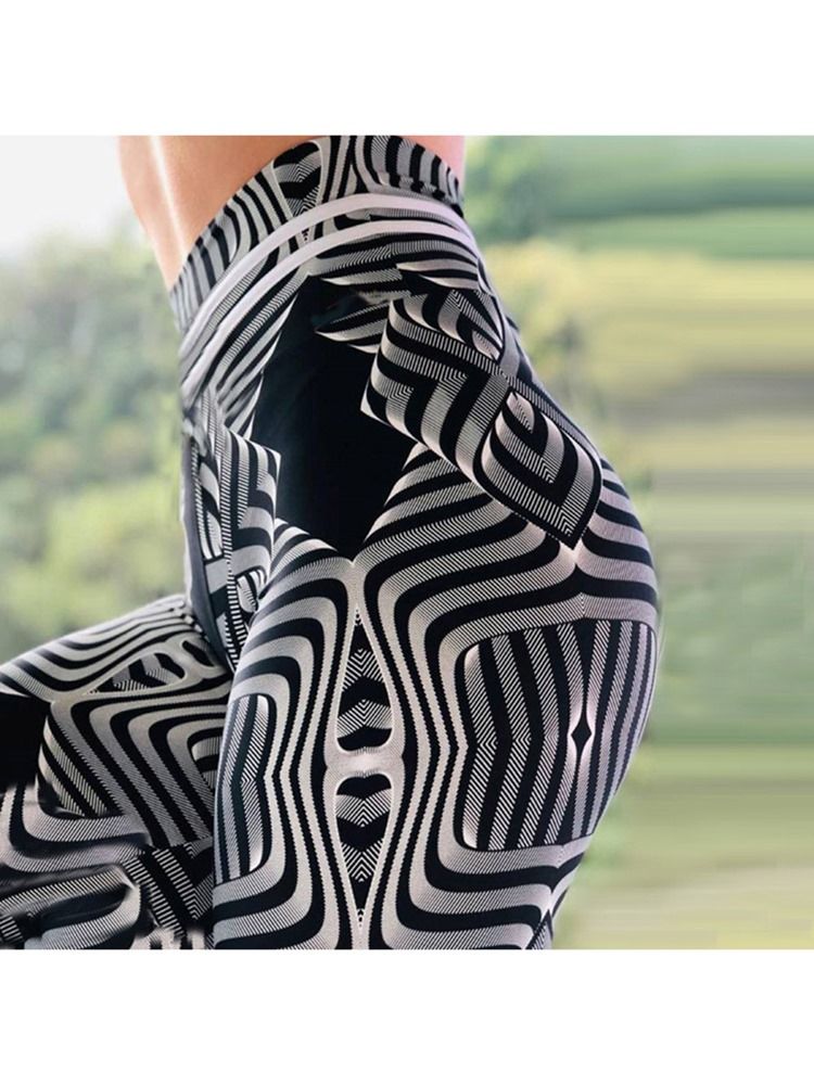 Leggings De Yoga Taille Haute Imprimé Blocs De Couleur Pour Femmes Leggings Tiktok Taille Haute