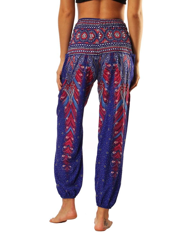 Pantalon Sarouel Boho Yoga Imprimé Géométrique Pour Femme