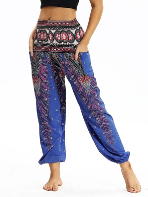 Pantalon Sarouel De Yoga À Imprimé Géométrique Boho Pour Femme