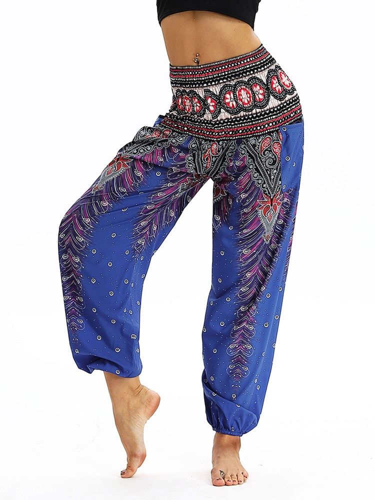 Pantalon Sarouel De Yoga À Imprimé Géométrique Boho Pour Femme