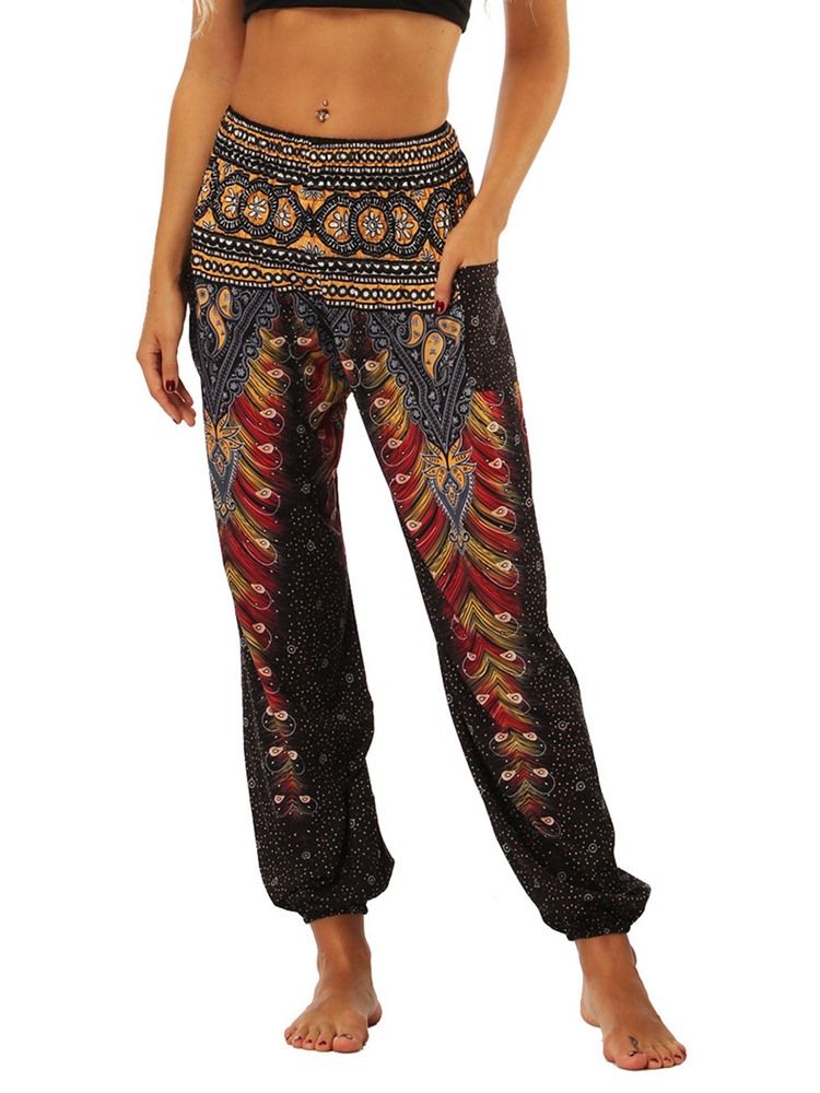 Pantalon De Yoga De Danse De Rue À Imprimé Géométrique Boho Pour Femmes