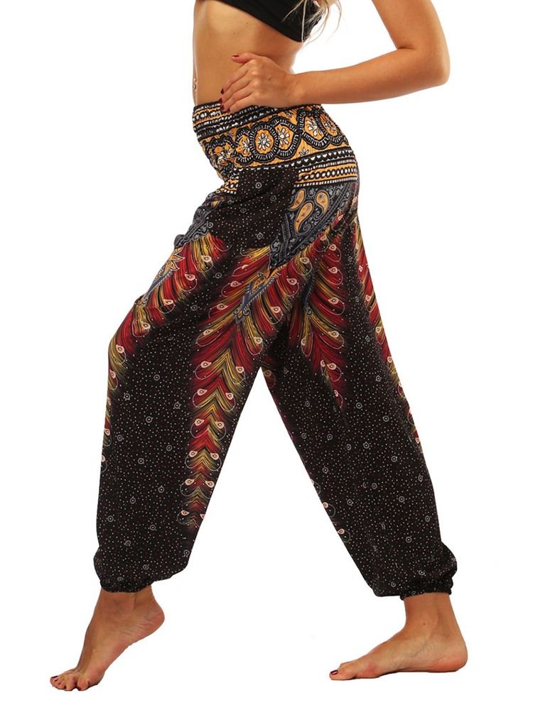 Pantalon De Yoga De Danse De Rue À Imprimé Géométrique Boho Pour Femmes