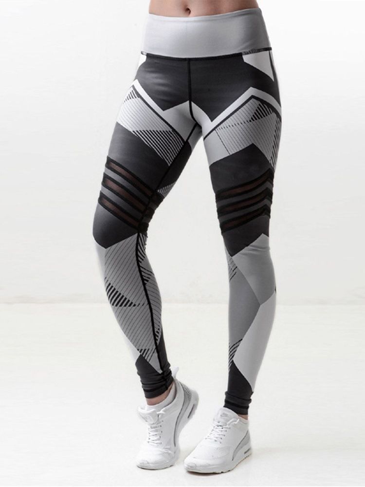 Pantalon De Yoga À Imprimé Géométrique Pour Femme Leggings Tiktok Taille Haute