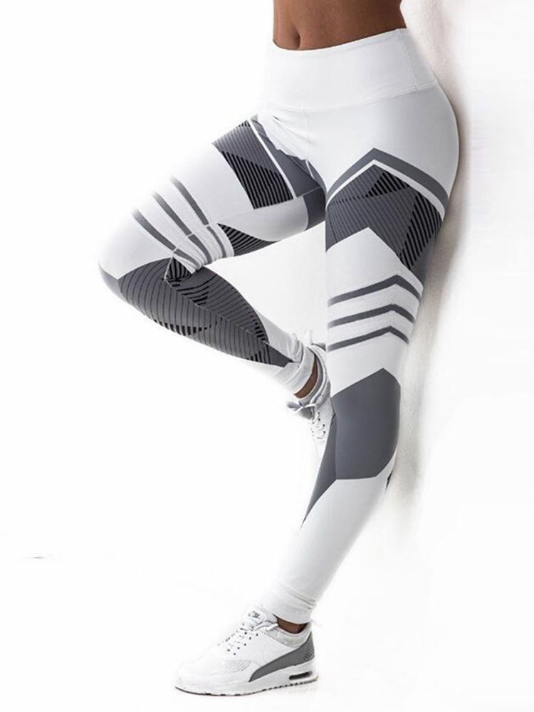 Pantalon De Yoga À Imprimé Géométrique Pour Femme Leggings Tiktok Taille Haute