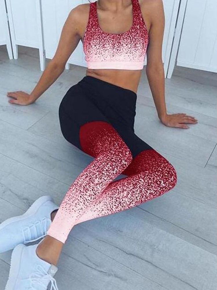 Pantalon De Yoga Patchwork Respirant À Imprimé Floral Pour Femme Pantalon De Yoga Leggings Tiktok Taille Haute