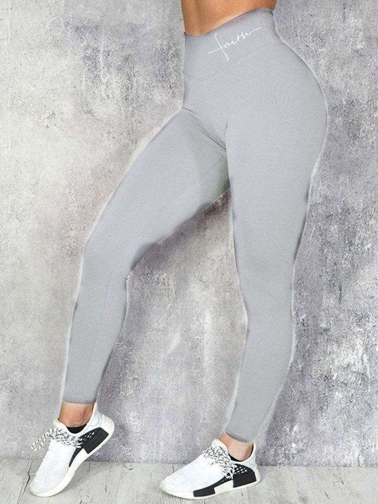 Pantalon De Yoga Respirant Pour Femmes Lettre Taille Haute Leggings Tiktok