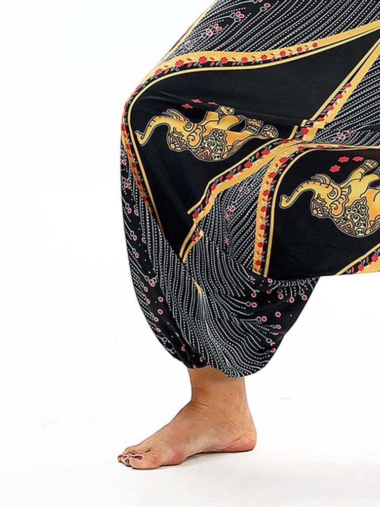 Pantalon De Yoga Sarouel Imprimé Bohême Pour Femmes