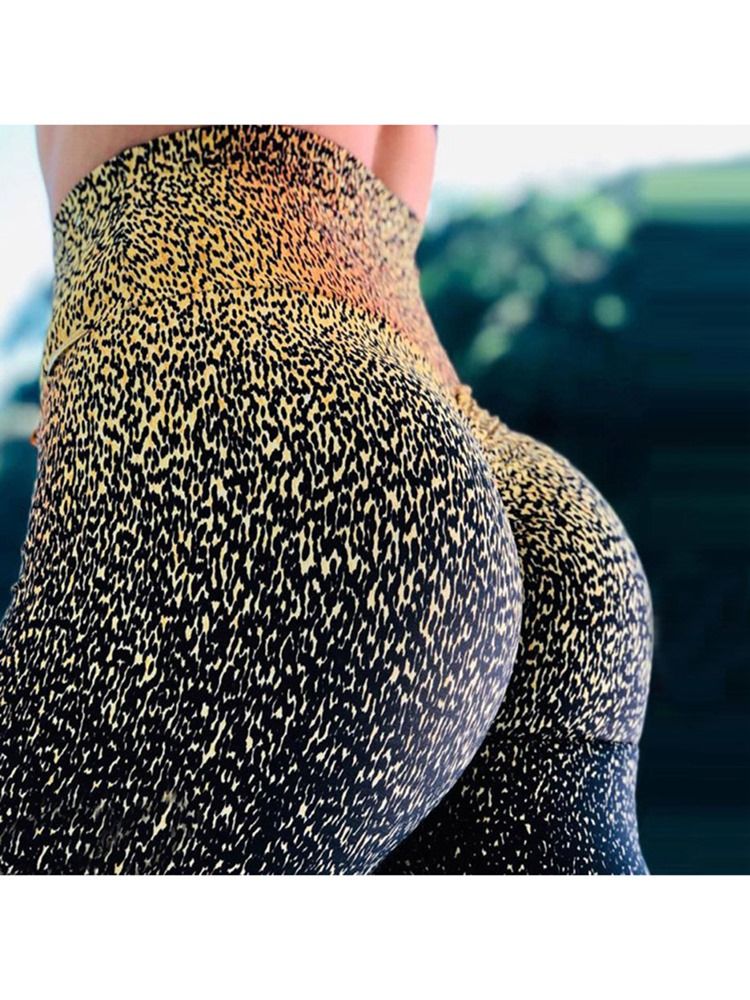 Pantalon De Yoga À Séchage Rapide Imprimé Léopard Pour Femme Leggings Tiktok Taille Haute En Cours D'exécution