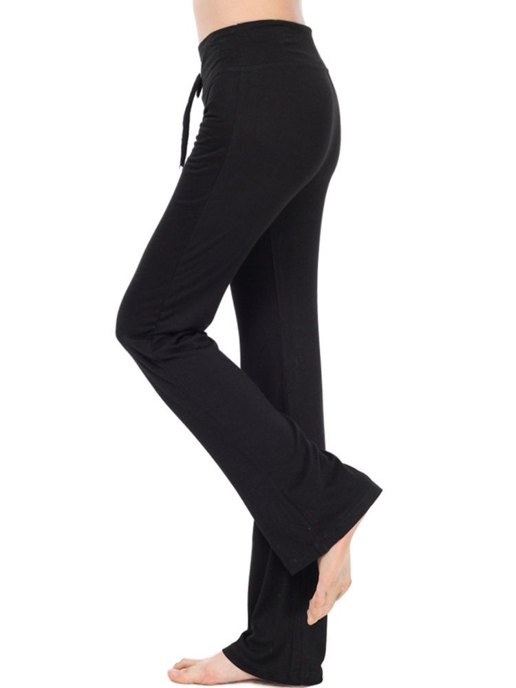 Pantalon De Yoga Solide En Patchwork De Coton Respirant Pour Femmes