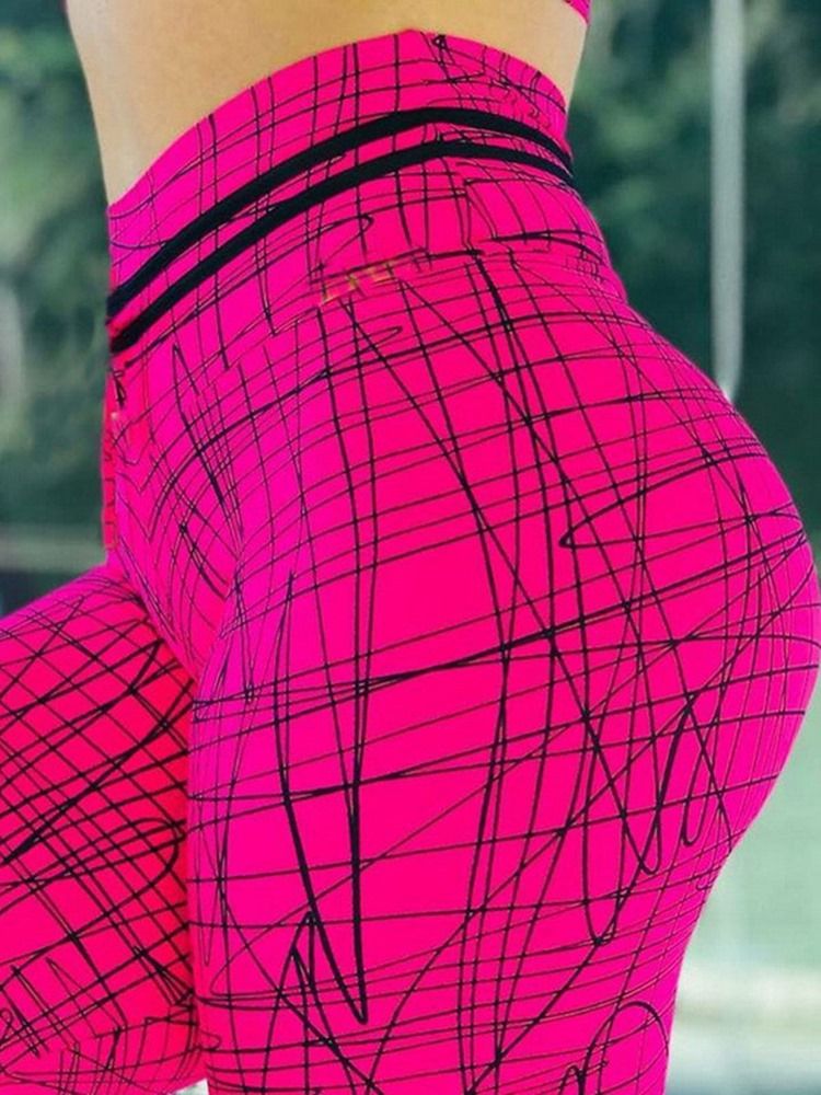 Pantalon De Yoga De Sport De Gymnastique À Imprimé Géométrique Pour Femmes Leggings Tiktok À Taille Haute