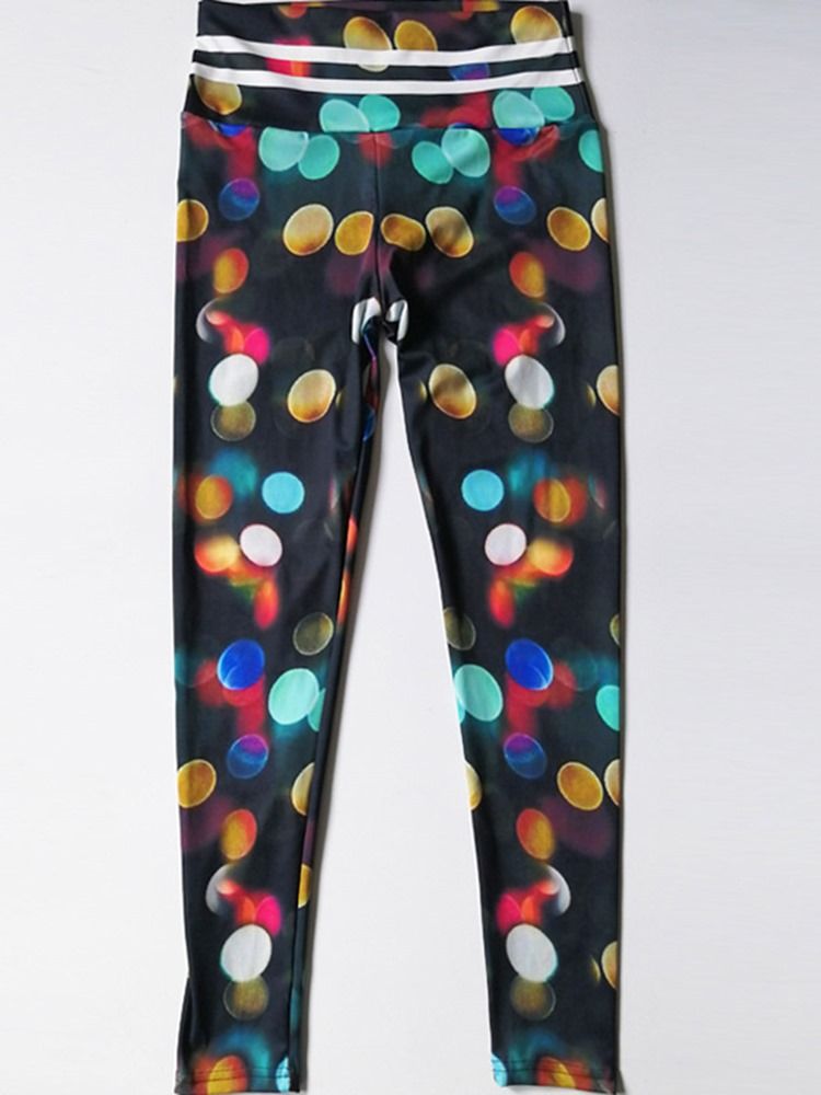 Pantalon De Yoga De Sport À Imprimé De Blocs De Couleur Pour Femmes Leggings Tiktok Taille Haute