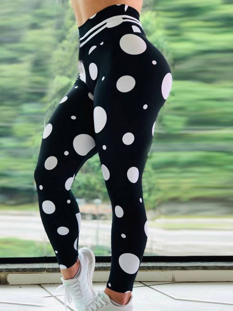 Pantalons De Yoga Pleine Longueur Imprimés À Pois Pour Femmes Leggings Tiktok À Taille Haute