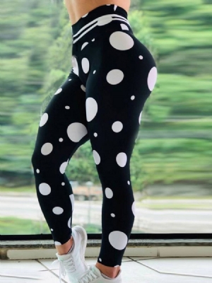 Pantalons De Yoga Pleine Longueur Imprimés À Pois Pour Femmes Leggings Tiktok À Taille Haute