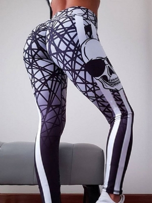 Pantalons De Yoga De Sport De Pleine Longueur À Imprimé De Blocs De Couleur Pour Femmes Leggings Tiktok Taille Haute