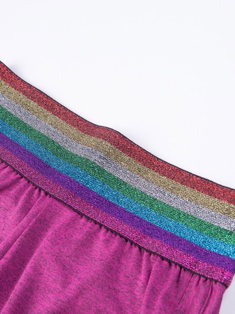 Shorts En Patchwork Arc-en-ciel Pour Femmes Pantalons De Yoga Pour Sports D'été