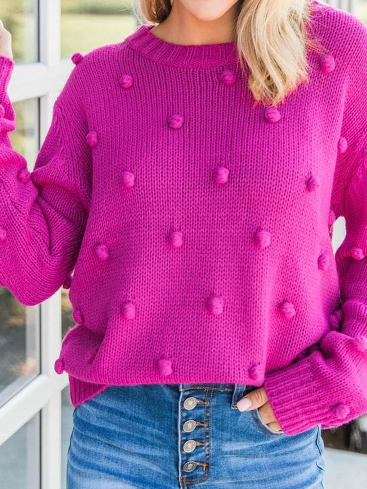 Pull Ample À Manches Longues Et Fil Fin Pour Femmes