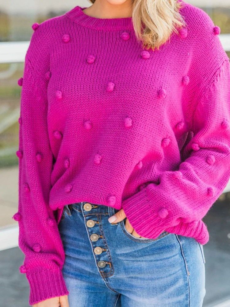 Pull Ample À Manches Longues Et Fil Fin Pour Femmes