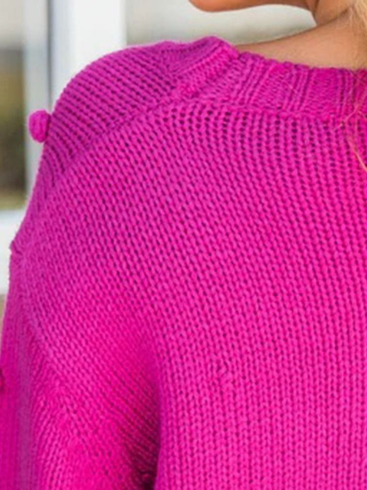 Pull Ample À Manches Longues Et Fil Fin Pour Femmes